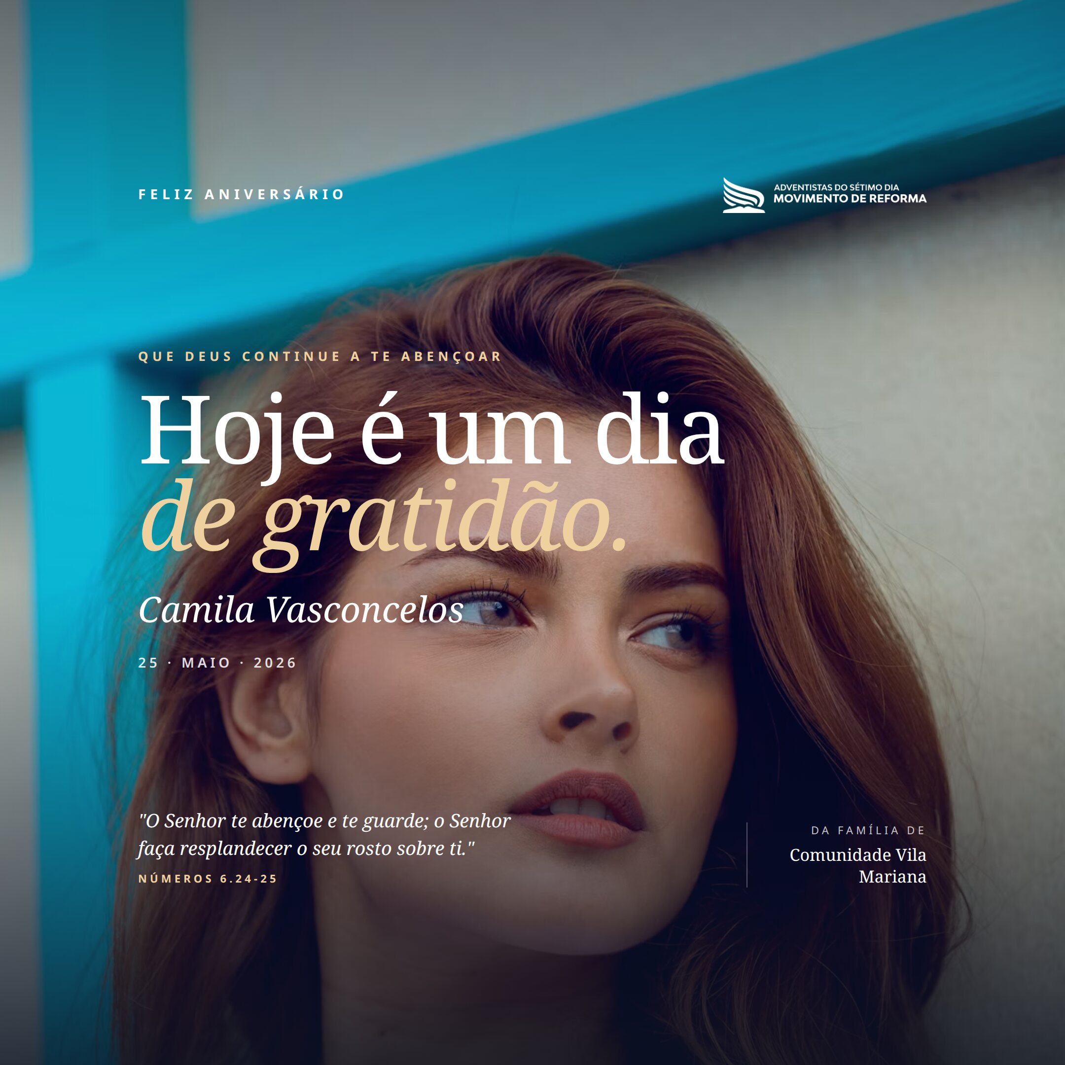 Aniversário de membro — Feed 1080², template oficial da ASDMR