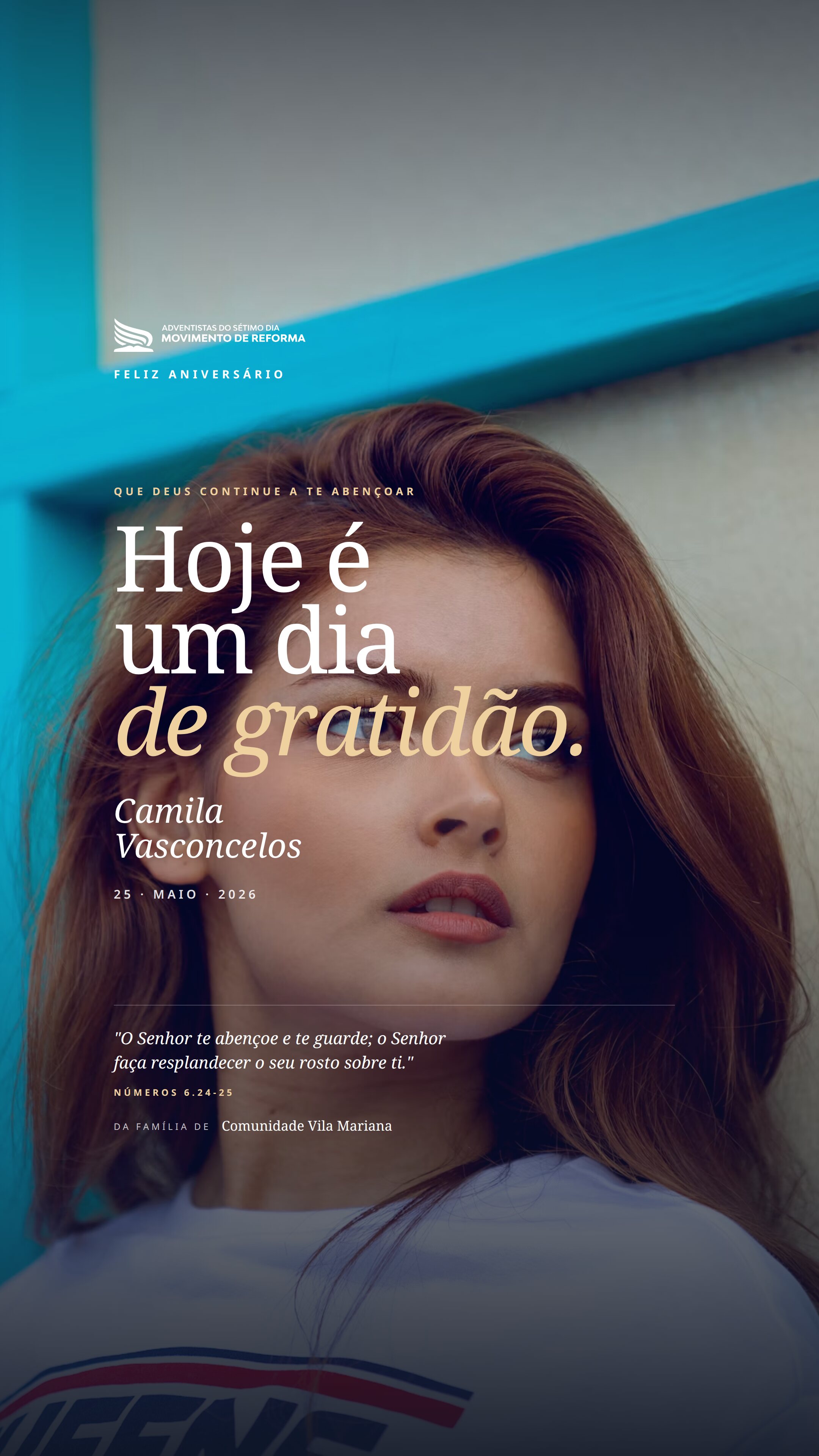 Aniversário de membro — Stories 9:16, template oficial da ASDMR