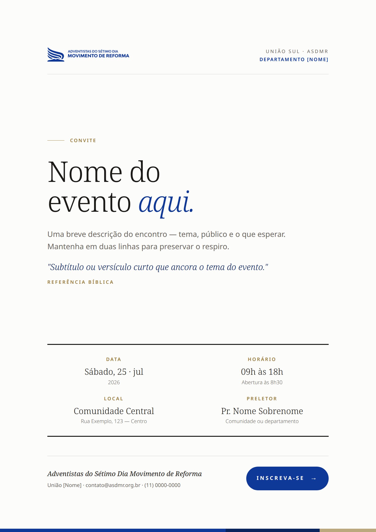 Cartaz — A3 retrato, template oficial da ASDMR