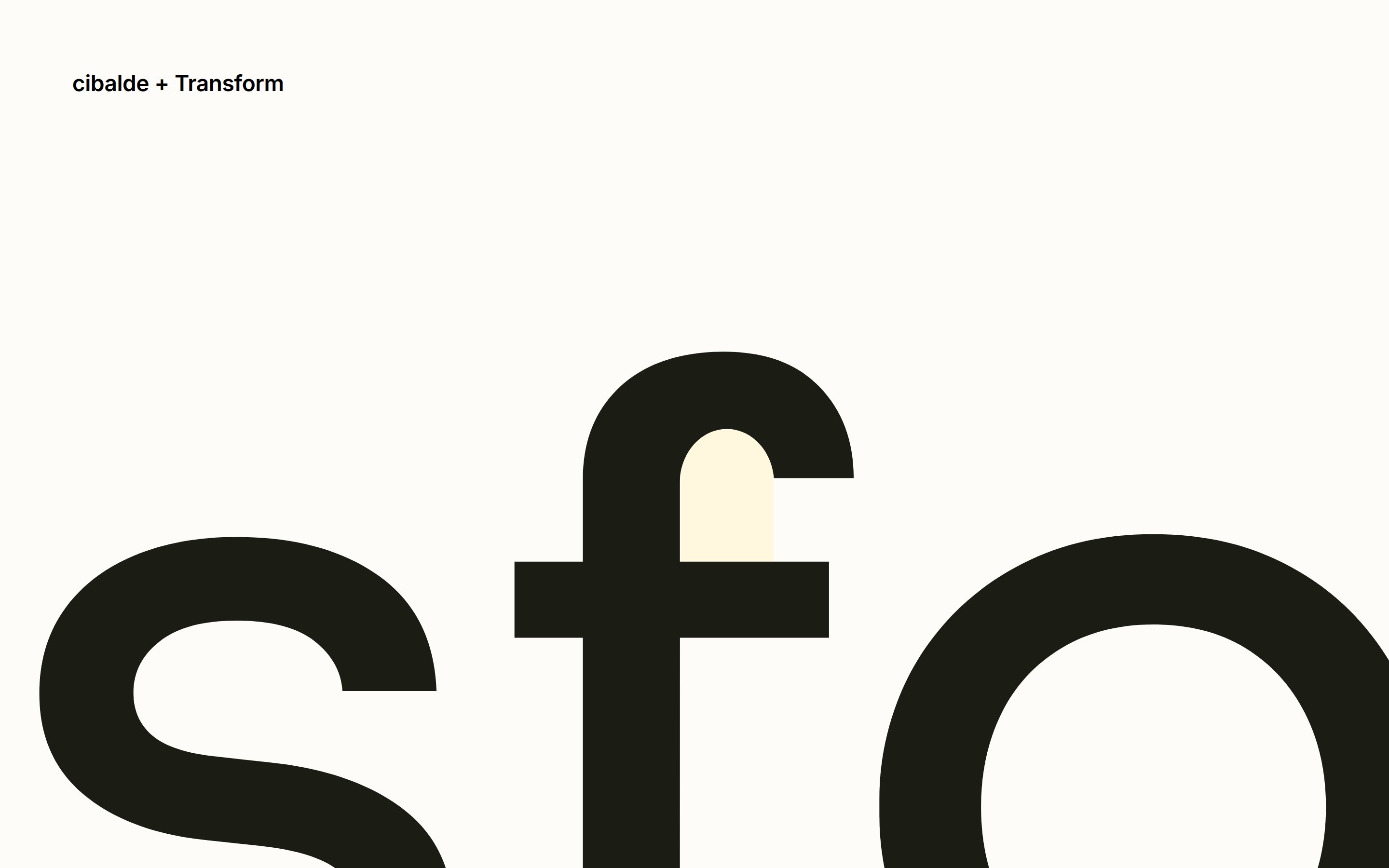 Macro das letras s, f e o do wordmark, com o miolo do f aceso em Dawn